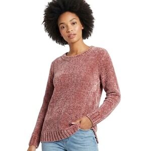 ORVIS Sweater Classic Collection Chenille Ribbed Crew Neck Dusty Rose Pink M‎